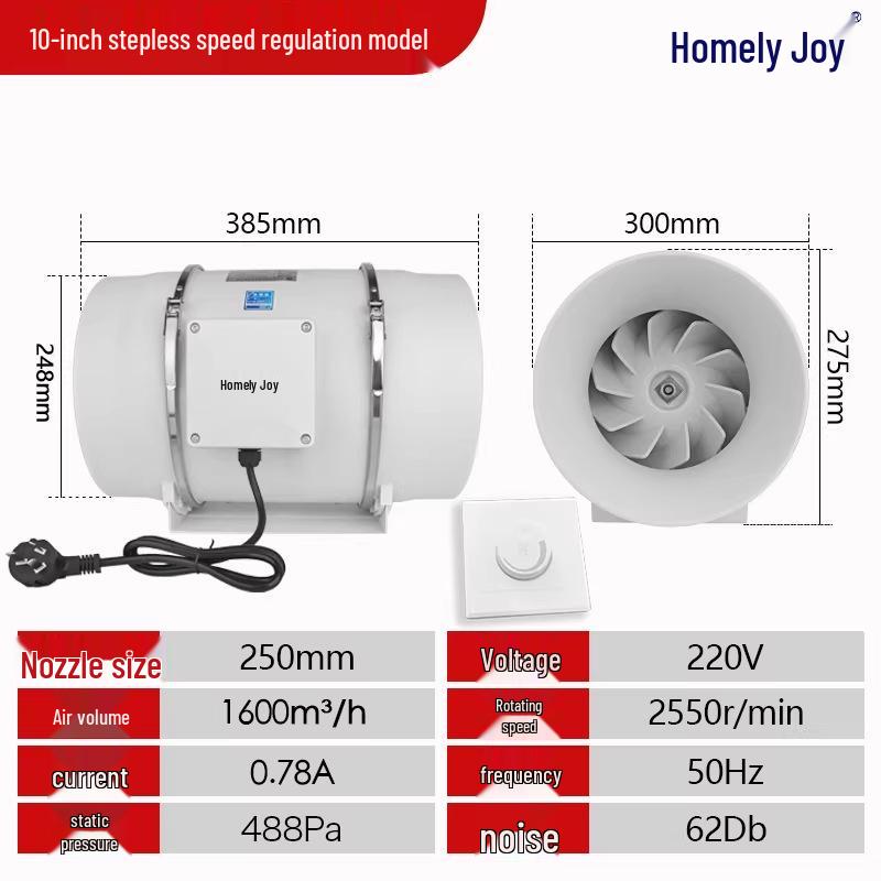 Remote-Controlled Axial Flow Indoor Exhaust Fan with Turbo Ventilation
