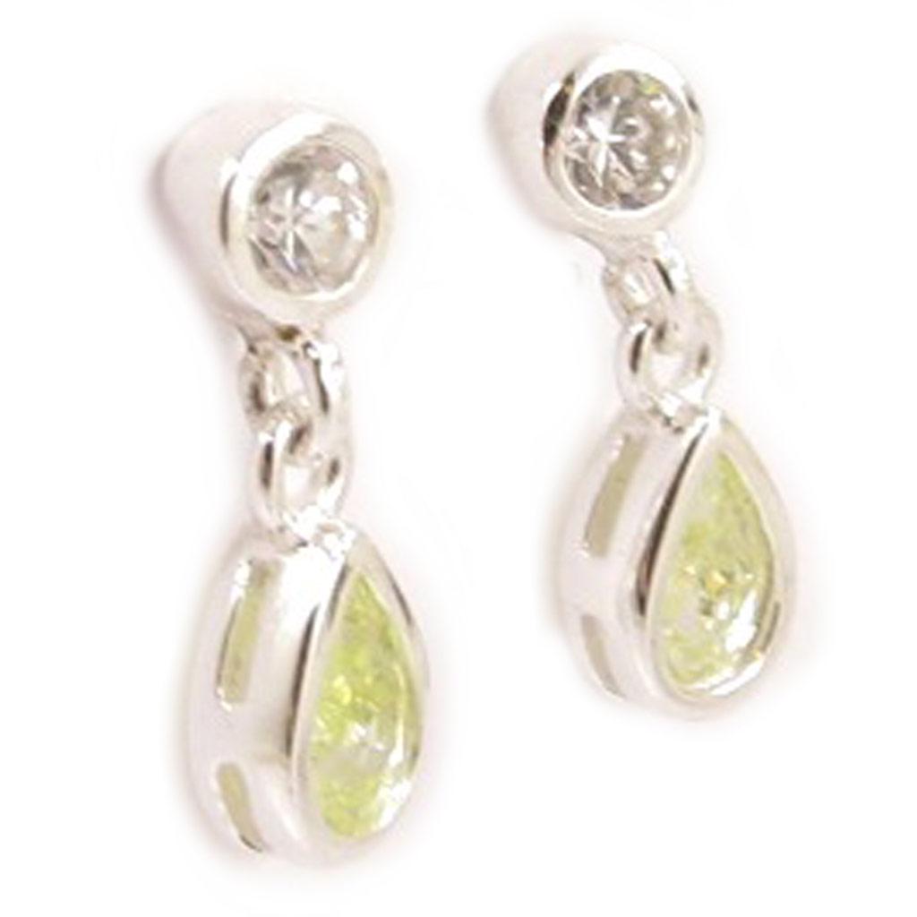 Les Trésors De Lily [C5597] - Silver Earrings 'Damoiselles' Lemon White