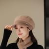 Rabbit Fur Flower Warm and Fashionable Winter Peaked Hat Old Lady Ear Protection Woolen Hat