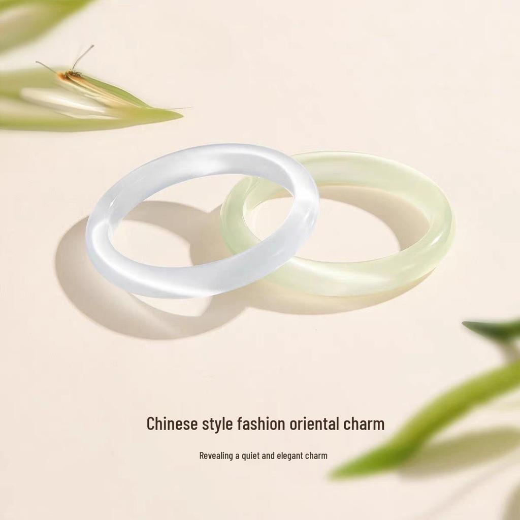 White Moonlight Cat's Eye Jade Stone Bracelet: Glowing Exquisite Gift for Her