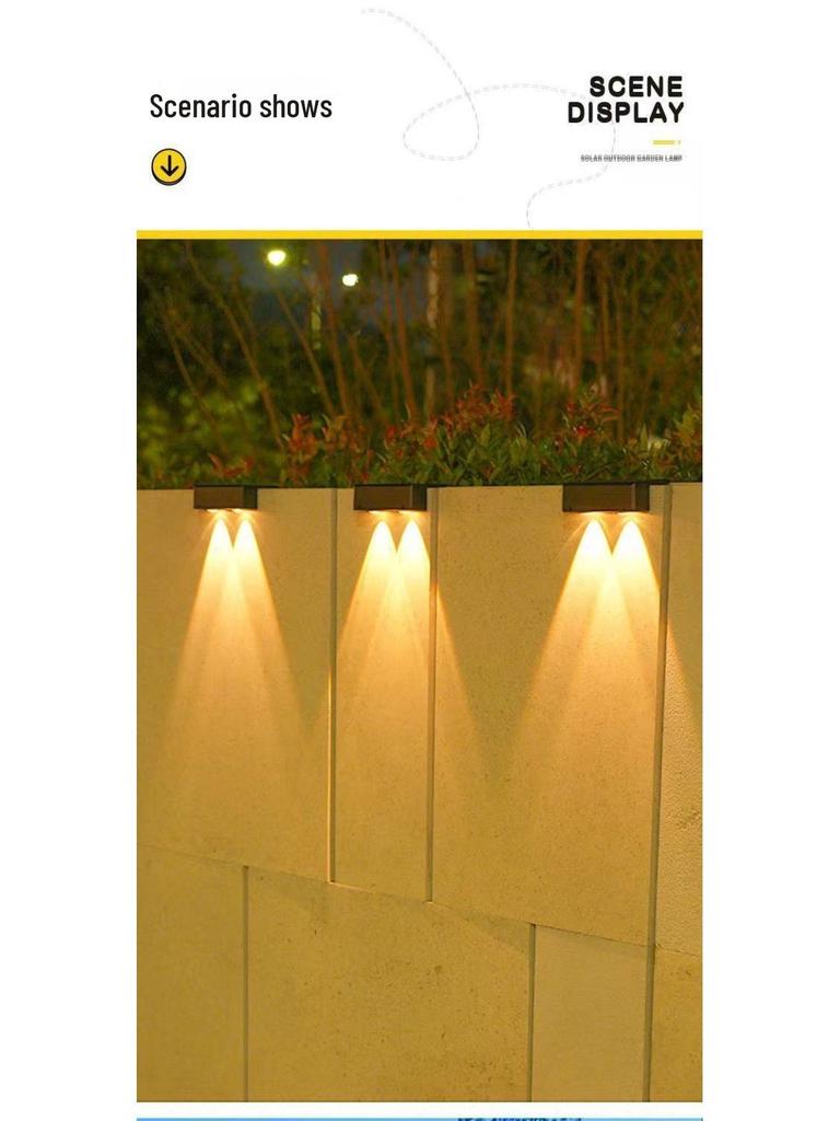 Solar Wandfluter für Außen - Wasserdichter Landschaftsstrahler für Garten, Balkon, Villendekoration