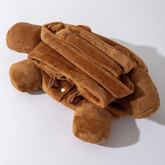 Cat Carrier Bag Plush Puppy Carrier Bag with Adjustable Crossbody Bee Design Travel Strap Cute Bear