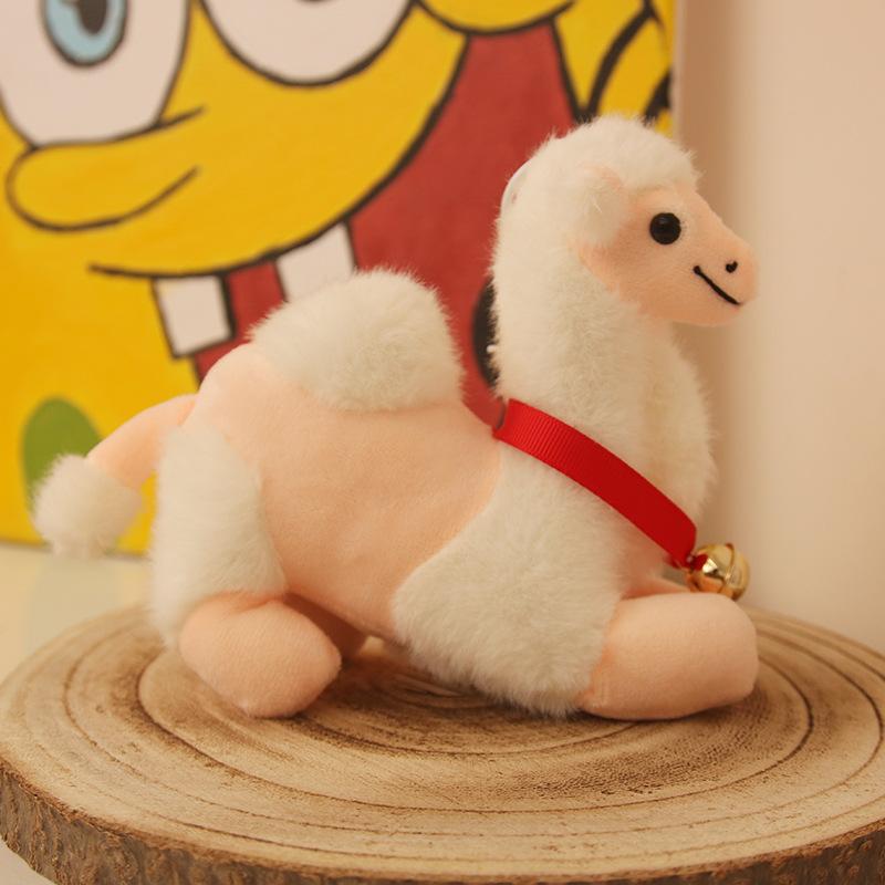 Niedliche Wüstenglocke liegendes kleines Kamel Anhänger Plüschtier Puppe Taschenanhänger Schlüsselanhänger Plüschpuppe