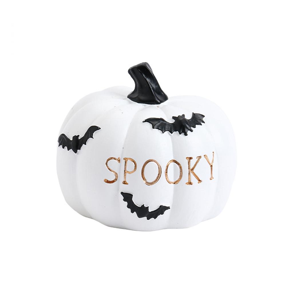 Spooky Resin Pumpkin Decor - Gothic  Tabletop Centerpiece for Halloween