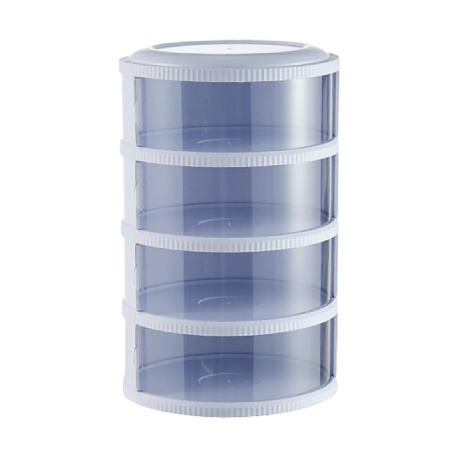 

4-Layers Food Storage Container Stackable Insulated Transparent Storage Box Dustproof Dish Cover for Kitchen Pantry Organization белый