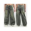 Foreign Trade Original Order EMP * YRE Extent Gasoline Washing Water Low Waist Wide Leg Jeans (Yellow Series) 1405