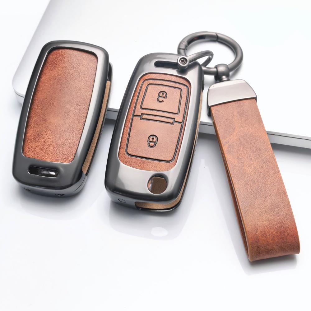 2 Button Zinc Alloy Leather Car Remote Key Shell Fob Case For Volkswagen Polo Passat B5 Golf 4 5 6 Mk5 Mk6 Eos Bora Beetle Tsi