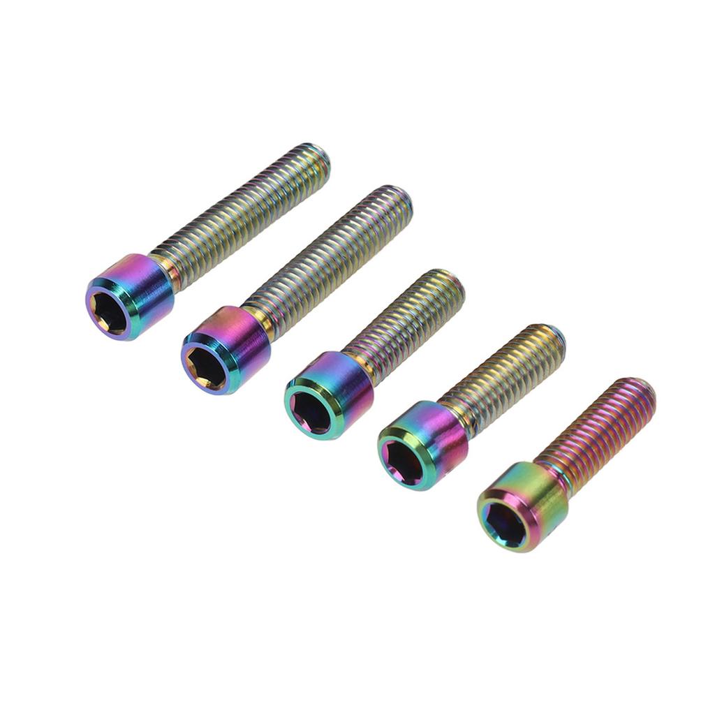 5Pcs Derailleur Screws M4 3Pcs 13.5 2Pcs 20mm Titanium Alloy Rustproof Easy Installation Cage Screws for Mountain Bike