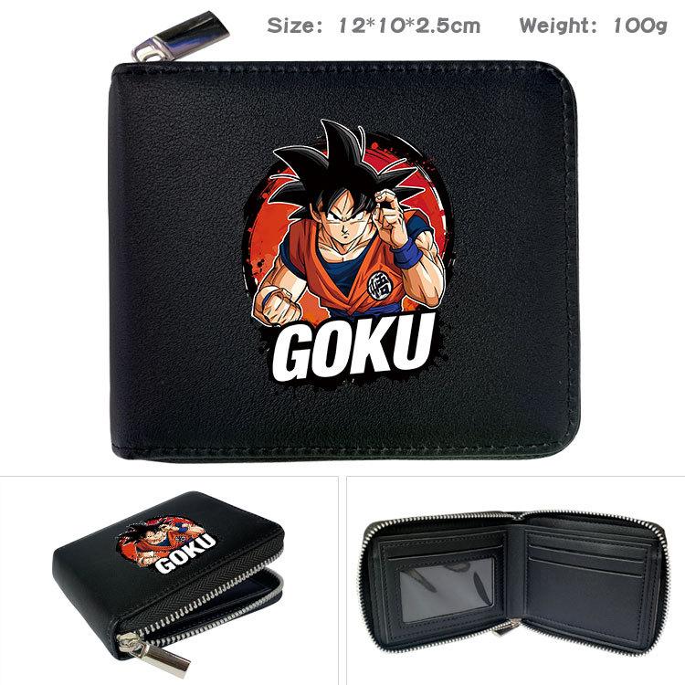 Dragon Ball Z Reißverschluss-Geldbörse Anime-Druck Kurz PU Karten-Münzbeutel Tragbar für Studenten Männer Frauen Goku Vegeta 1 Stück