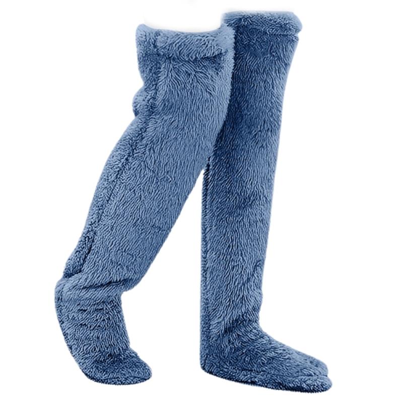 Over Knee Highs Fuzzy Socks Stockings Soft Warm 13 Colors Alternative for Winter and Autumn Cold Weather Heated your Leg