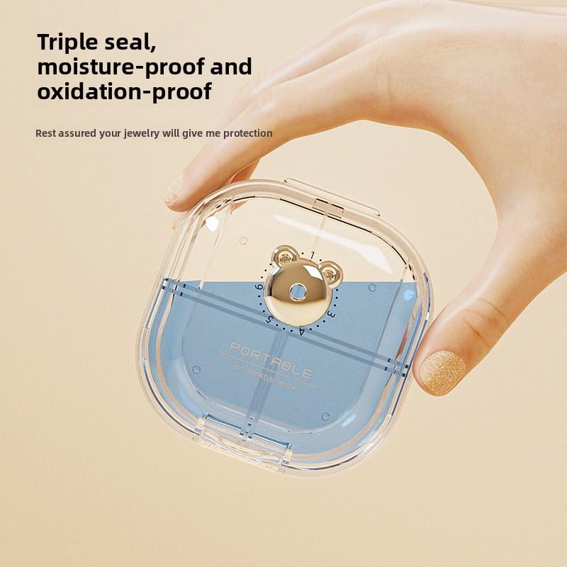 Cartoon Bear Jewellery Premium-Quality Home Storage Box with Dividers for Portable Organisation