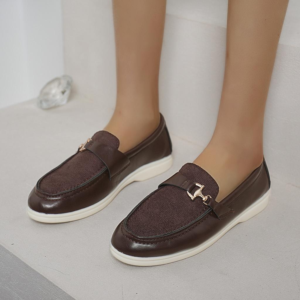 Fashion Woman 2025 Trend Women Loafers Slip on Ladies Flats Brand High Quality Spring Autumn Casual Flat Leather Single Shoe
