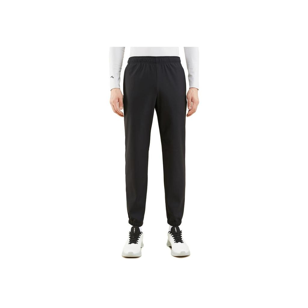 Anta Training Series Fleece Lined Thick Warm Cuffed Knitted Sports Pants Men Pants Black 152347304-2