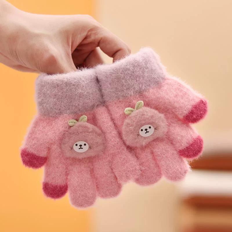 Baby Gloves for Winter, Cute and Warm for Toddlers, Boys and Girls, Five-Fingered Plush Gloves for Babies