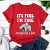 Shirt Its Fine Im Fine Everything Is Fine Cartoon Womens Clothing Womens Fashion Tshirt Koala Print Tops Casual Shortsleeve