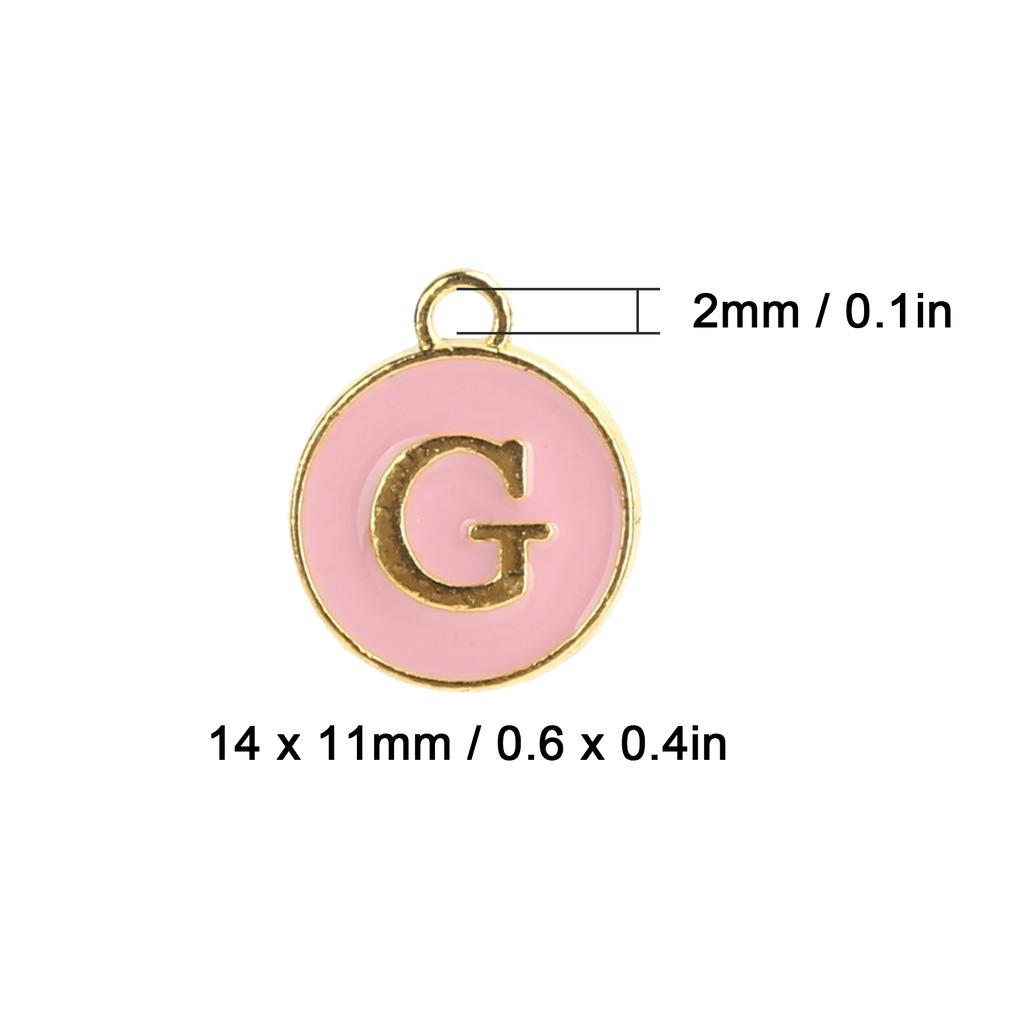 26pcs / Bag English Letter Pendant Metal Round Pendant for Jewelry Making Craft