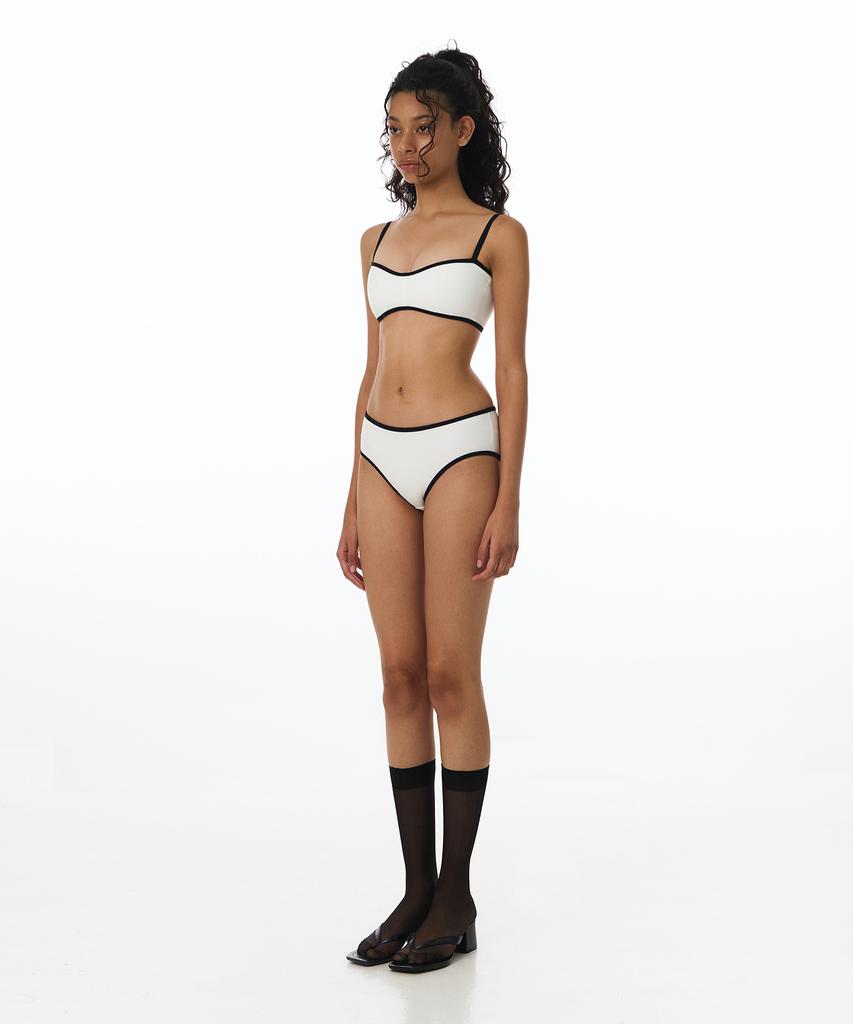 VINAJ Line Low Bikini Panties (White)