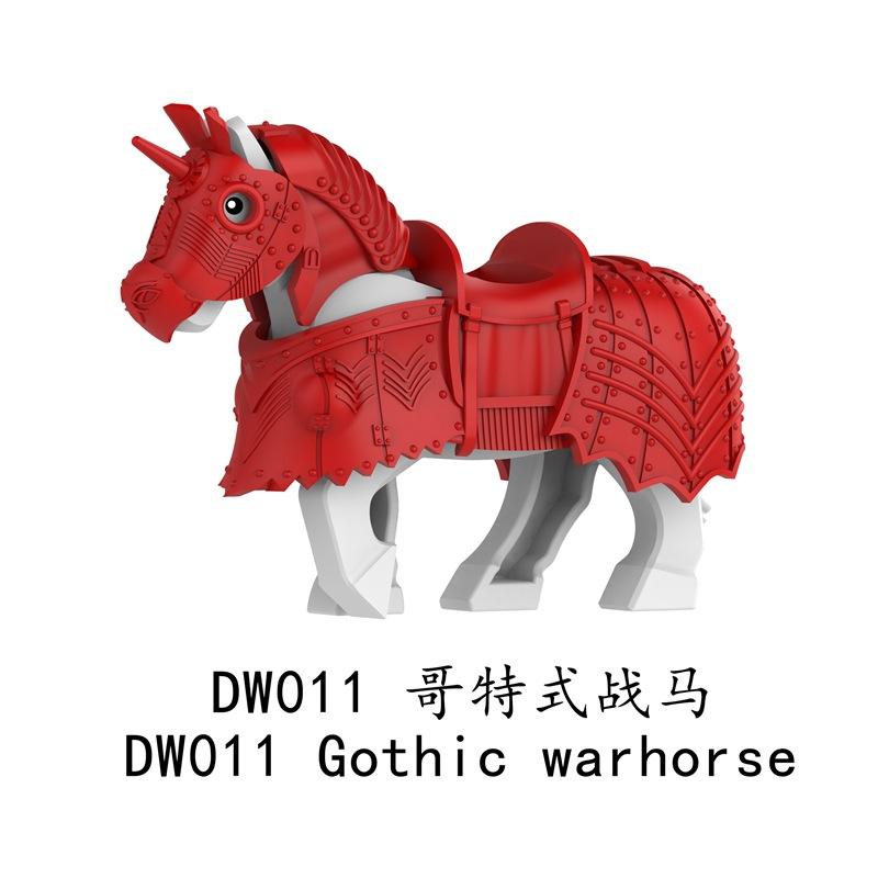 MOC Medieval Wolf Building Blocks Castle Army Knight Soldiers Figures Mount Animal Bricks Toys Gift DF004