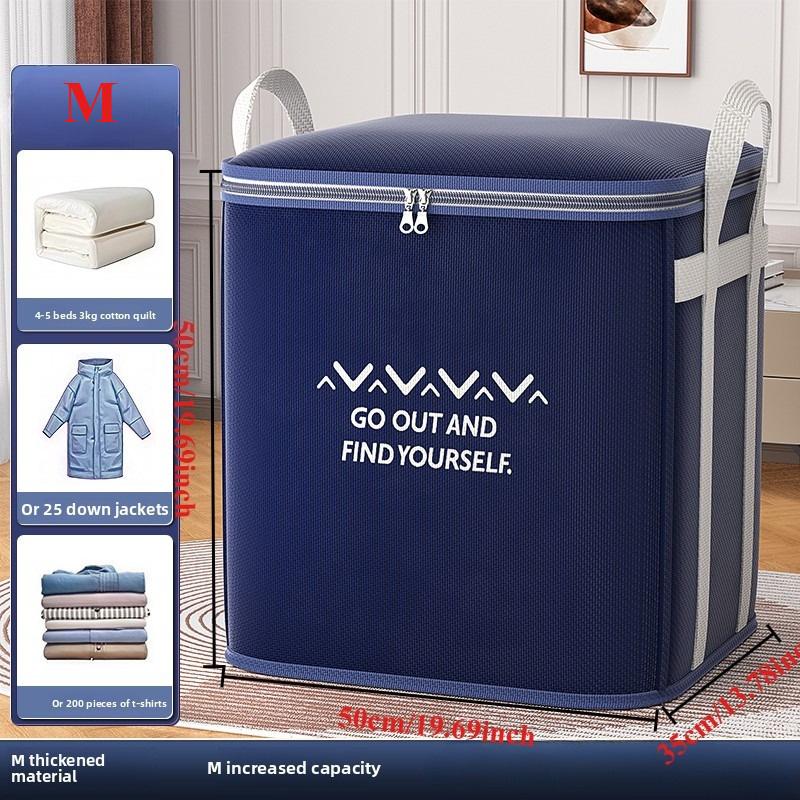 

Extra Large Handle Clothes Storage Bag Organizer with Reinforced Handle for Blanket Comforters Bed Sheets Pillows Toy M синій