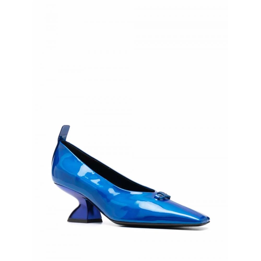 Salvatore Ferragamo Ferragamo F Heel Leather Pumps Blue
