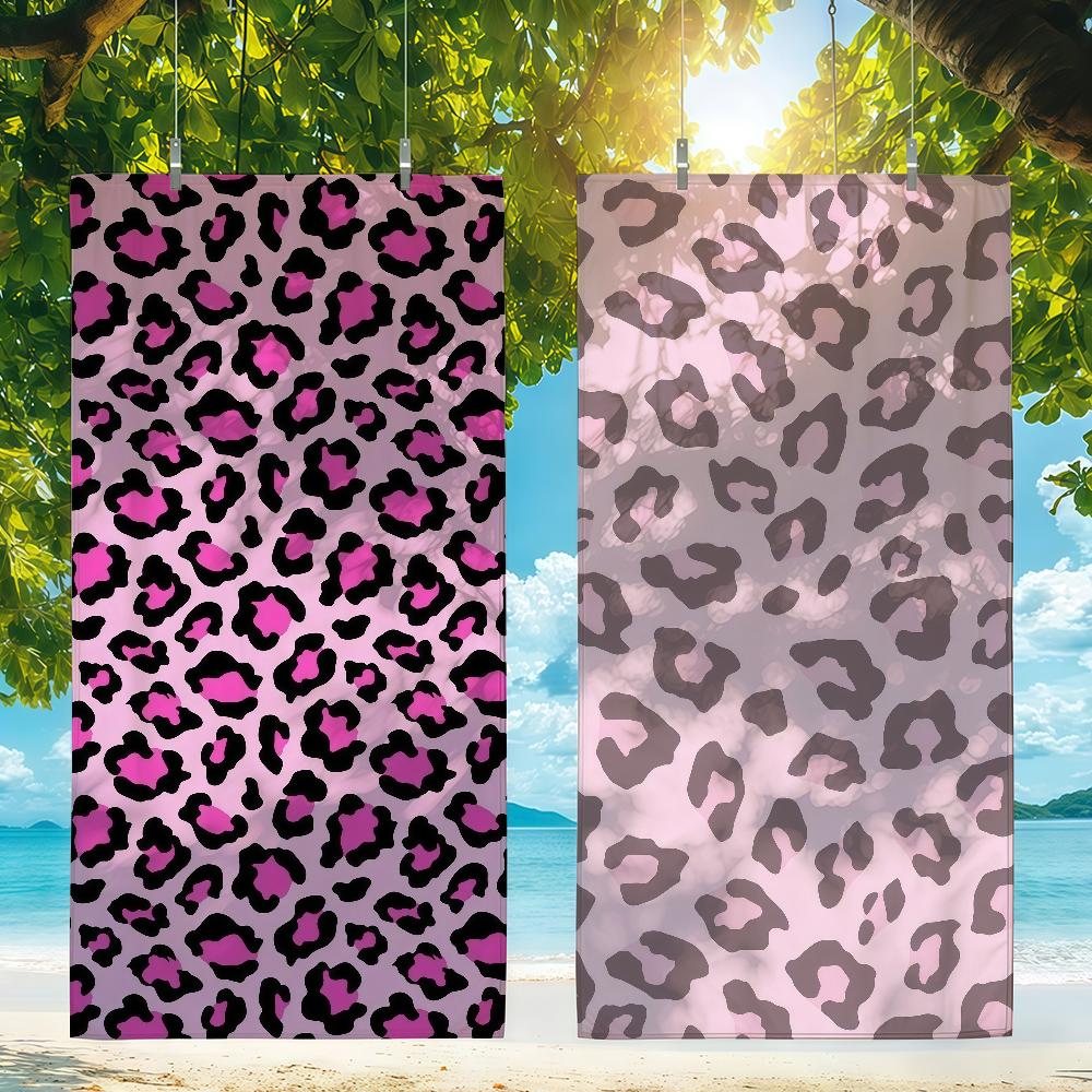 Pink Leopard Print Towel Quick Drying Beach Towels Are Suitable For Swimming Pools Camping Yoga And The Gym