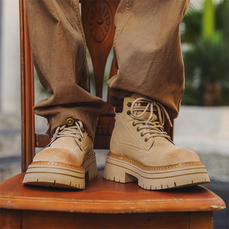 3523 Thick-soled Martin Boots for Men and Women, Desert Tooling Boots, May Kaji Retro Rhubarb Boots.