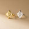 925 Silver Sanding Star Adjustable Rings For Women Couple Wedding Engagement Jewelry Accessories Jewellery
