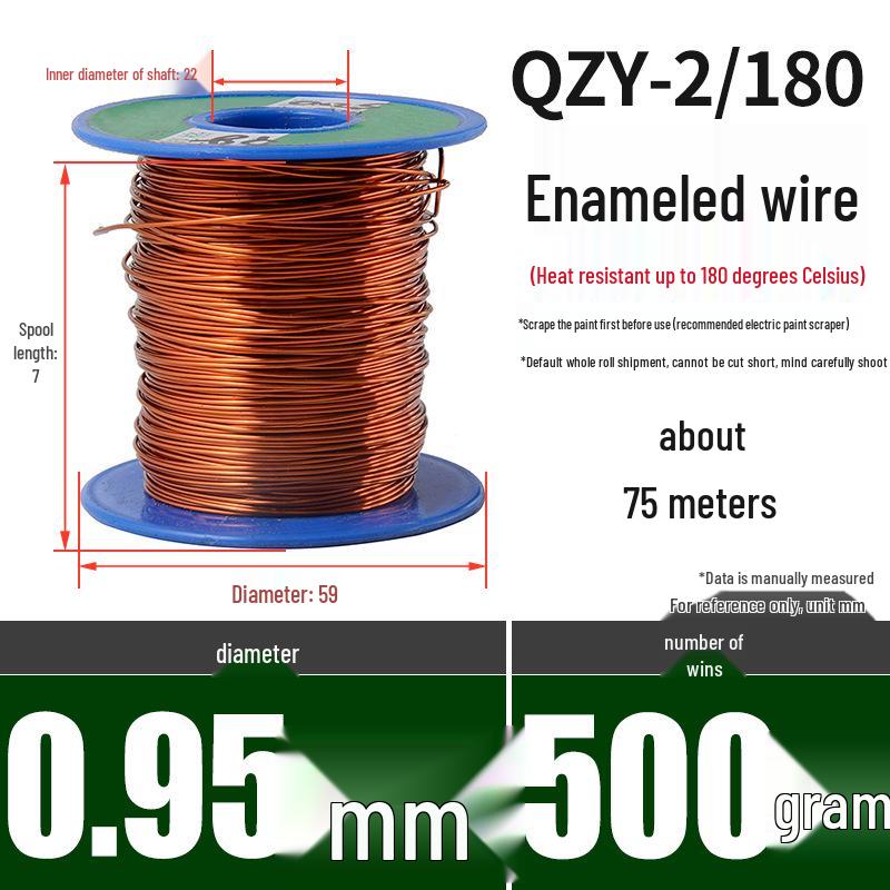 180° Värmebeständig Emajlert Rund Koppartråd, QZY-2/180