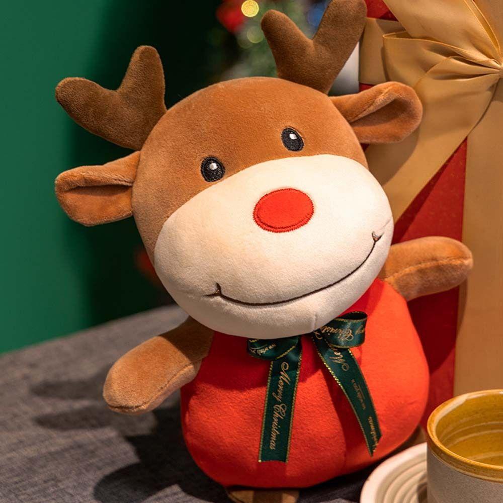 Snowman Home Decoration Animal Doll Christmas Elk Plush Toy Deer Plush Doll Santa Claus Stuffed Toy