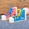 Montessori Wooden Lacing Shoe Toy for Kids