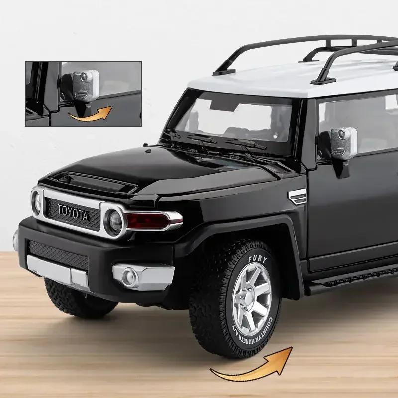 DYMNQM1 1:24 TOYOTA FJ Cruiser Alloy Car Model Diecast & Toy Metal Off-road Vehicles Car Model Sound and Light Simulation Childrens Gift