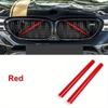 2 tiras de ajuste de parrilla delantera para BMW F10 F11 F01 F02 F03 F04 F07 F06 F12 F13 F39 F48, marco de cubierta de tiras de parrilla delantera, pegatinas decorativas para coche