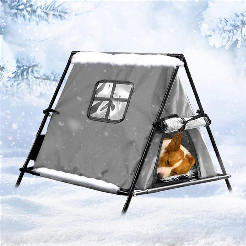 Outdoor Cat House Insulated Waterproof Winter Triangular Stray Cat Shelter For Patio Balcony Backyard Garden Park