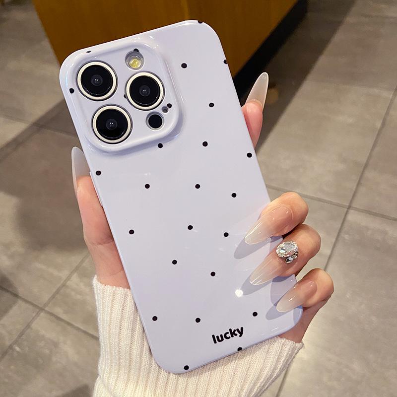 Luxuriöse Süße Wellenpunkt Muster Handyhülle für IPhone 17 16 15 14 13 12 Pro Max 17air Glänzend Stoßfeste Handyhülle Mädchen Geschenk