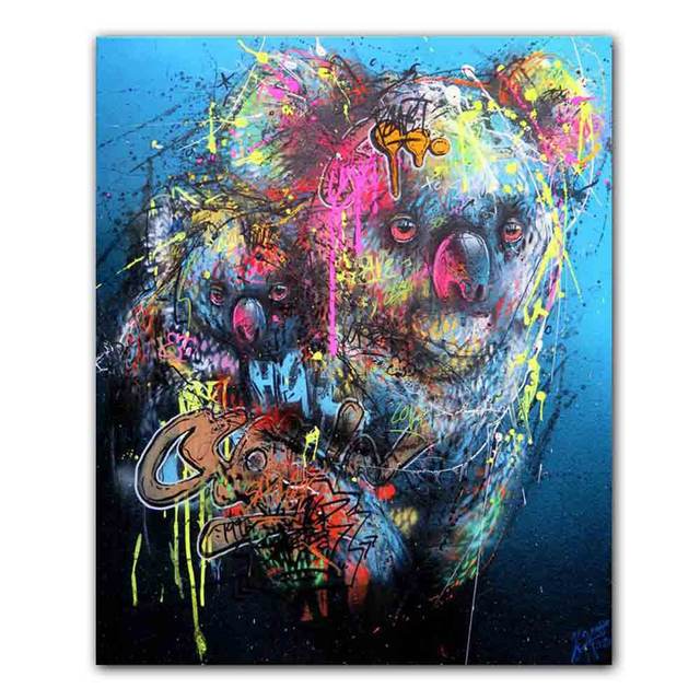 Nordic Street Graffiti Art Animal Canvas Abstract Rabbit Koala Tiger Orangutan Poster Office Living Room Home Decoration Mural No Frame