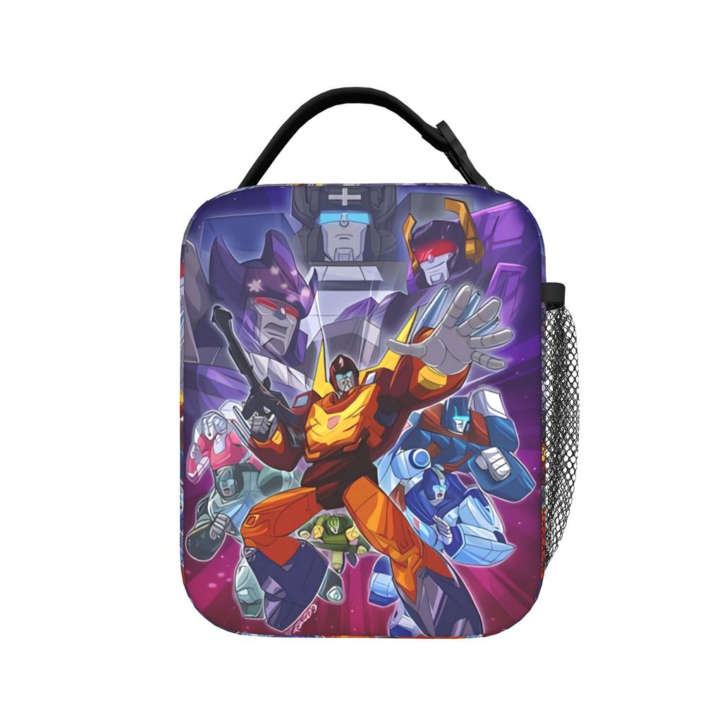 Lunch Bag Transformered Cartoon School Lunch Box For Child  Fun Portable Zipper Print Tote Food Bags