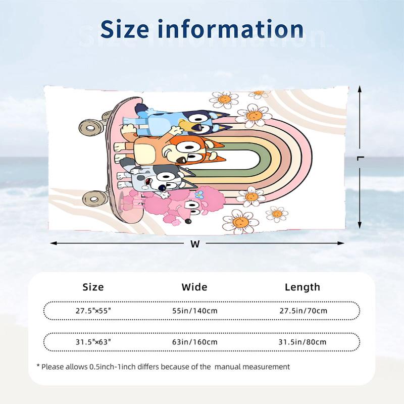 Bluey Beach towels also serve as bath towels summer essential a musthave for the outdoors the beach and the pool