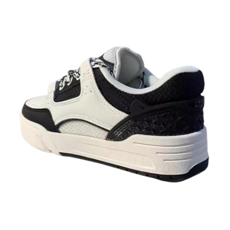 New Anta Slip Resistant Shock Absorbers Lightweight Low Top Skateboard Shoes Women's Ivory White/Basic Black 122338040S-4