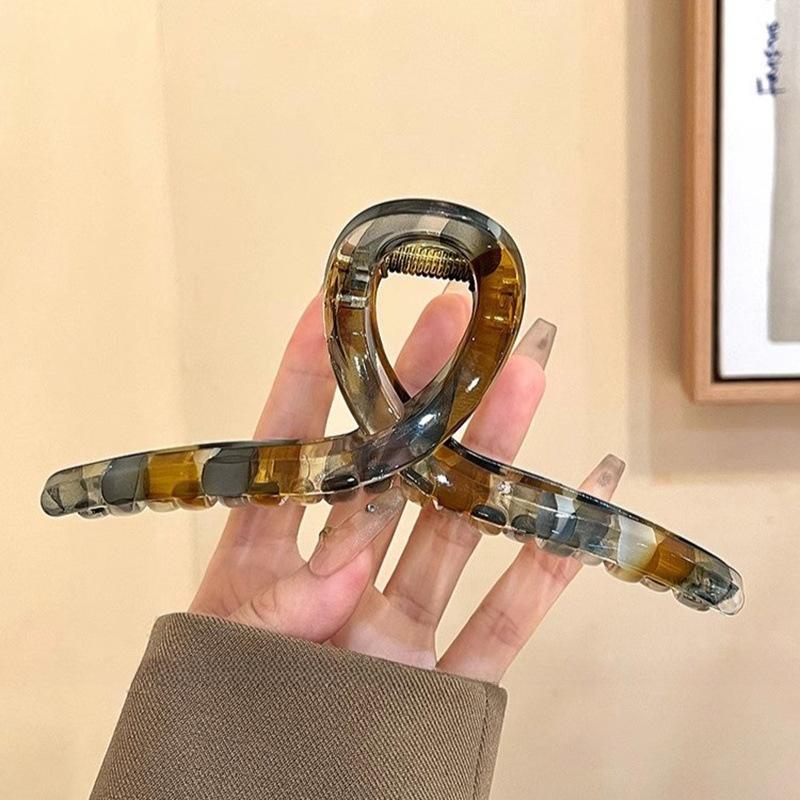 1PC Retro Color Blocking Hair Claw for Women Temperament Hair Decorate Lady Shark Clip Hair Clip Fashion Hair Accessories
