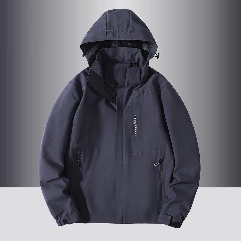Autumn Outdoor Thin Jacket with Removable Hood Waterproof and Windproof Jacket Outdoor