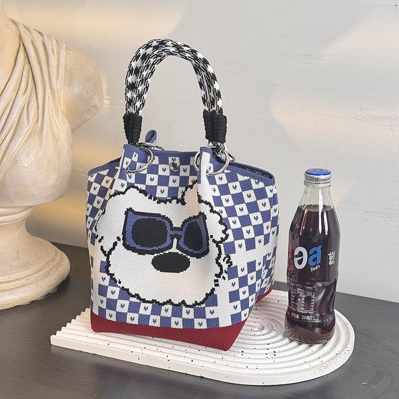 2025 Niedliche Tier Strickhandtasche - Damen Tragetasche mit großem Fassungsvermögen für Arbeit & Ausflüge
