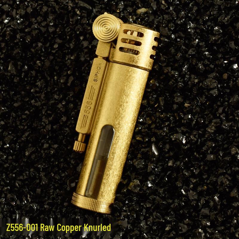 Zorro 556 Transparent Brass Kerosene Lighter - Metal Gift for Men