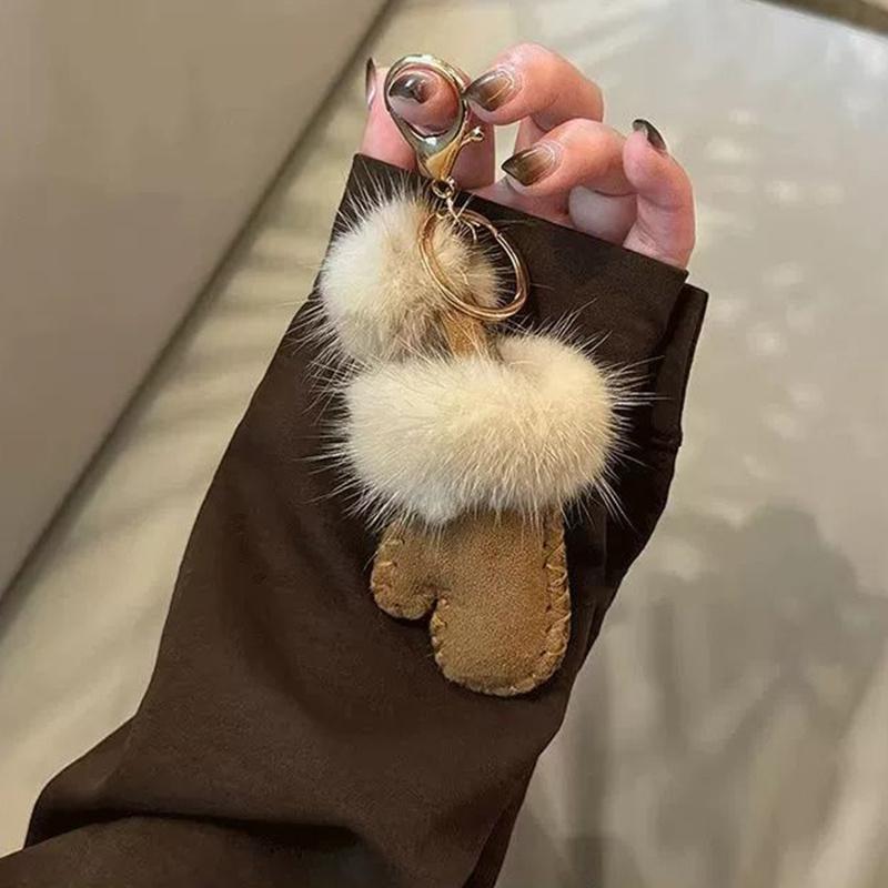 Bag Charm Mink Fur Bag Pendants Mini Gloves Cute Sweet Bag Accessories Multifunctional Charm