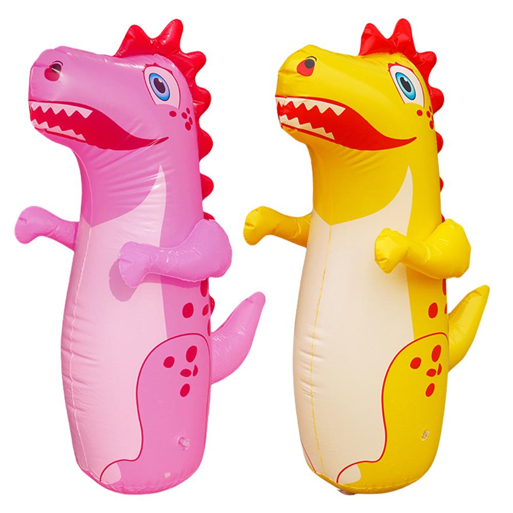 Inflatable Punching Bag Leakproof Inflatable Dinosaur Tumbler Punching Bag Bounce-Back Punch Bag for Karate Taekwondo MMA