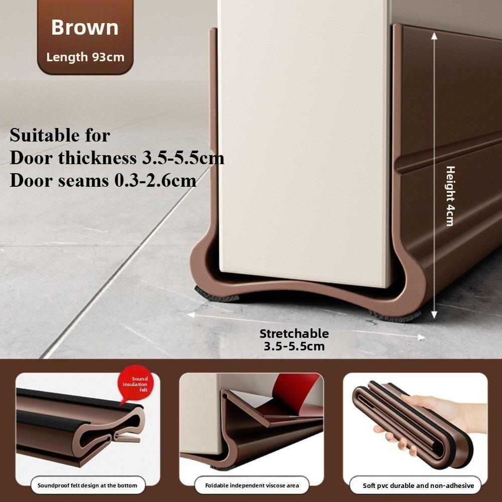 

Door Bottom Sealing Strip Self Adhesive Soundproof Windproof for Bedroom Home Noise Reduction Door Seal Car Accessories PVC 93cm
