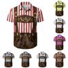 Men's Short Sleeve Button Up Shirt Oktoberfest Style Beer Festival Print Casual Loose Fit Party Shirt with Vintage Inspired Design