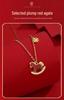 Gold-Plated Zodiac Necklace: 2026 Year of the Horse Red Pendant Clavicle Chain