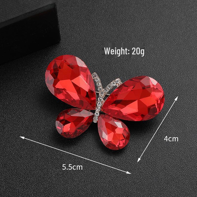 Exquisite Women's Red Flower Brooch – Niche Design, High-End Suit Accessory