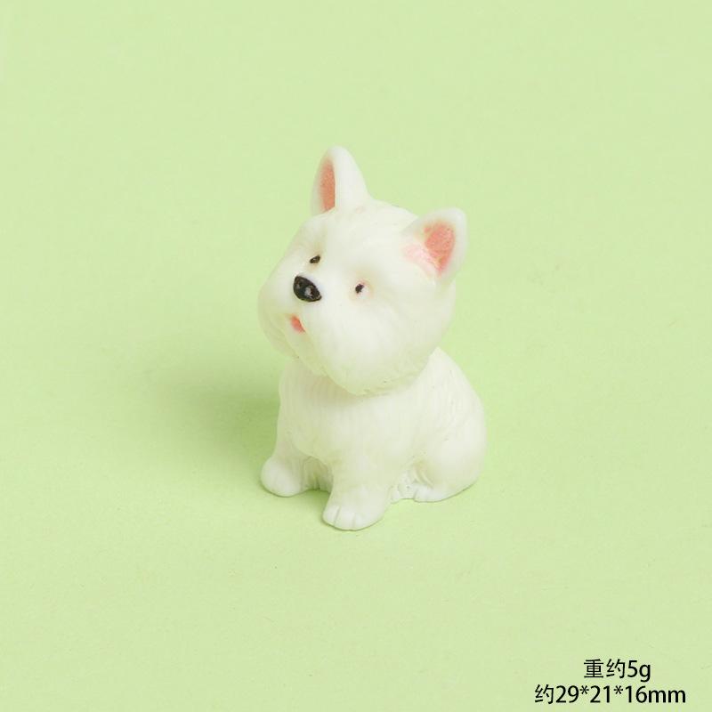 Cute Resin Dog Figure Realistic Animal Statue Mini Desk Car Decor Micro Landscape DIY Craft Ornament Gift