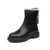 Rabbit Fur Martin Boots Women's 2025 Autumn and Winter New Thick Velvet Warm Cotton Boots Rear Zipper Thick-soled Short Boots Fashion Boots